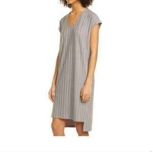 Eileen Fisher Tencel Wide Rib Stretch V-Neck Shift dress